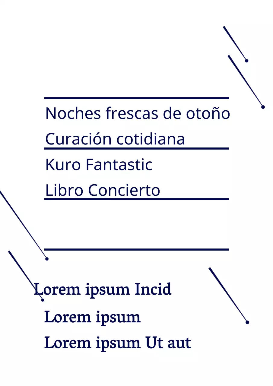 Azul marino simple estrella ilustración estilo libro Concierto información anuncio