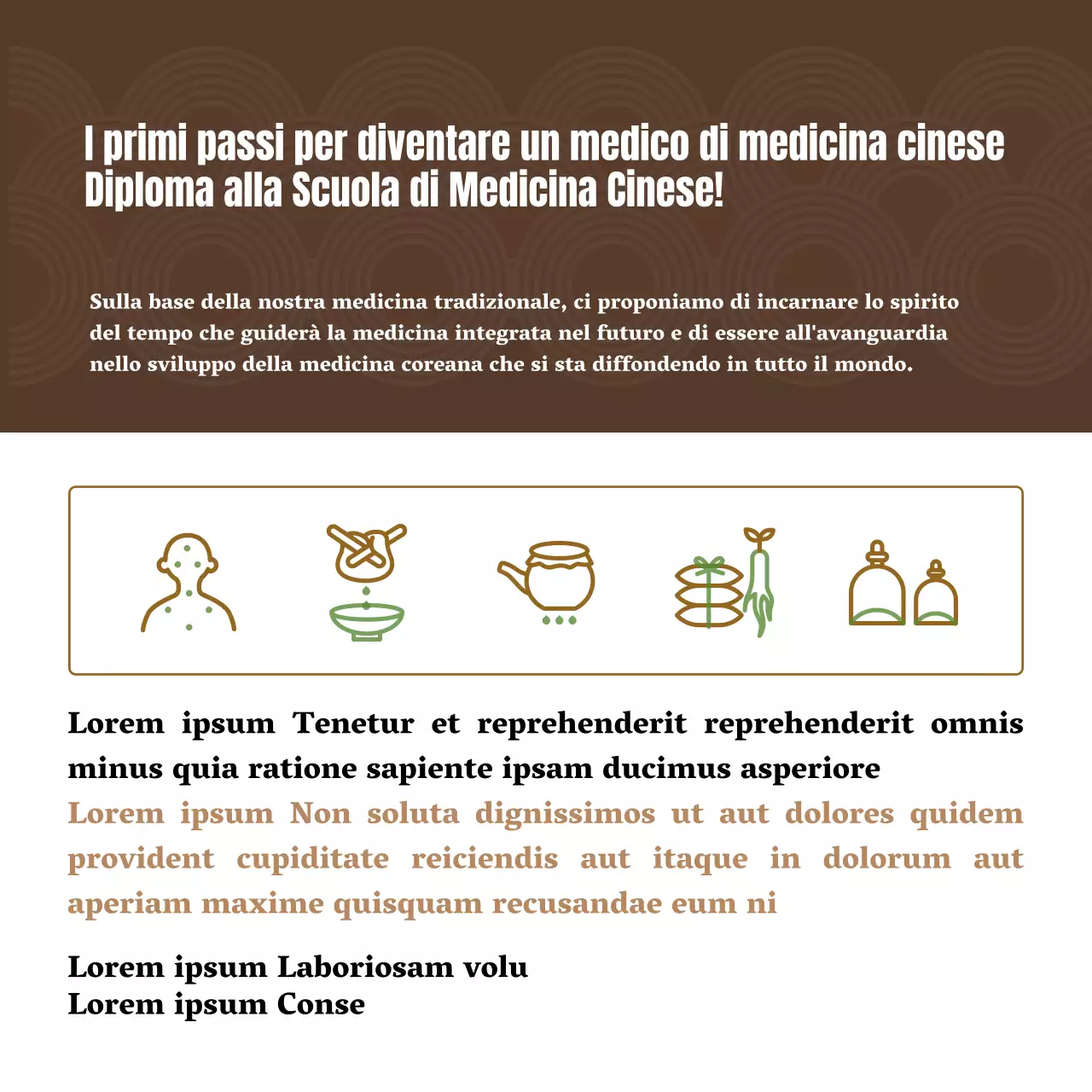 Introduzione alla medicina cinese Concetto di illustrazione in toni marroni