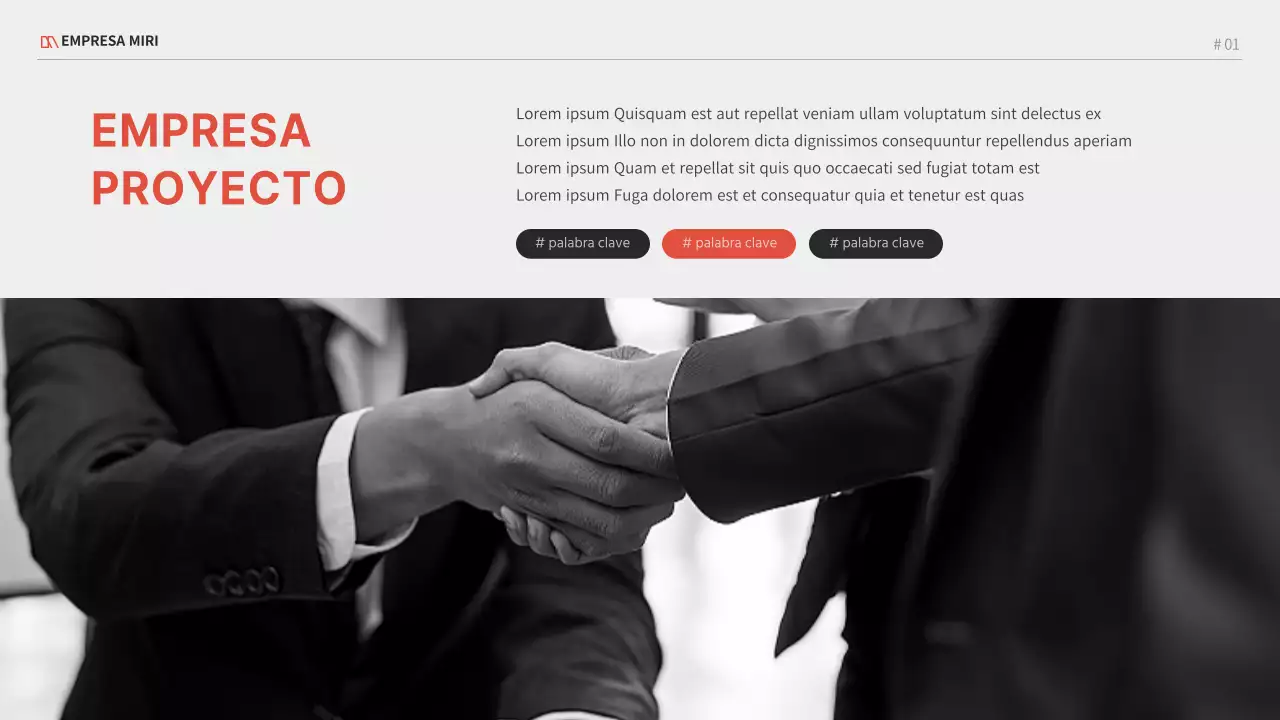 Un proyecto empresarial moderno en rojo y negro