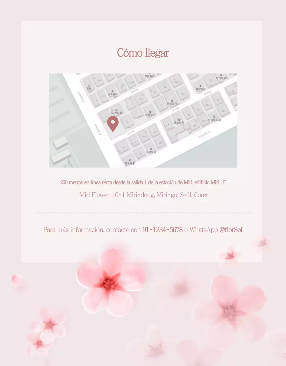 Página de detalles de la clase de flores