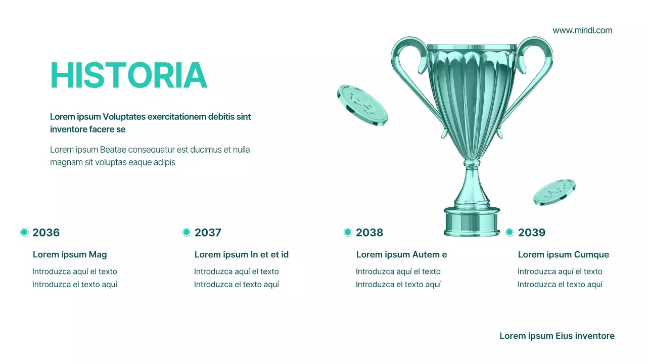 Un folleto geométrico en blanco y menta de una empresa de corretaje