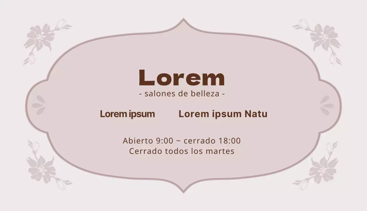 Rosa púrpura ilustración salón de belleza tarjeta de visita