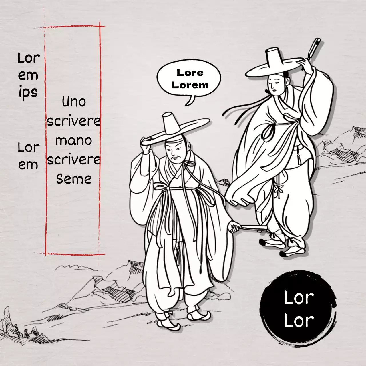 Promozione della calligrafia coreana orientalizzata con un'impronta tradizionale