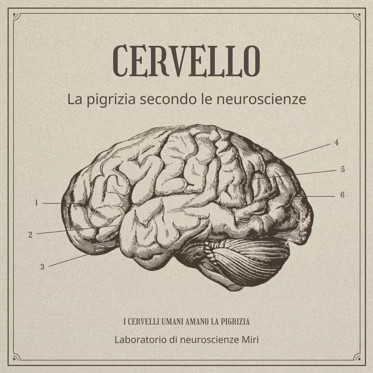 Neuroscienza e pigrizia in un concetto di illustrazione beige e realistico