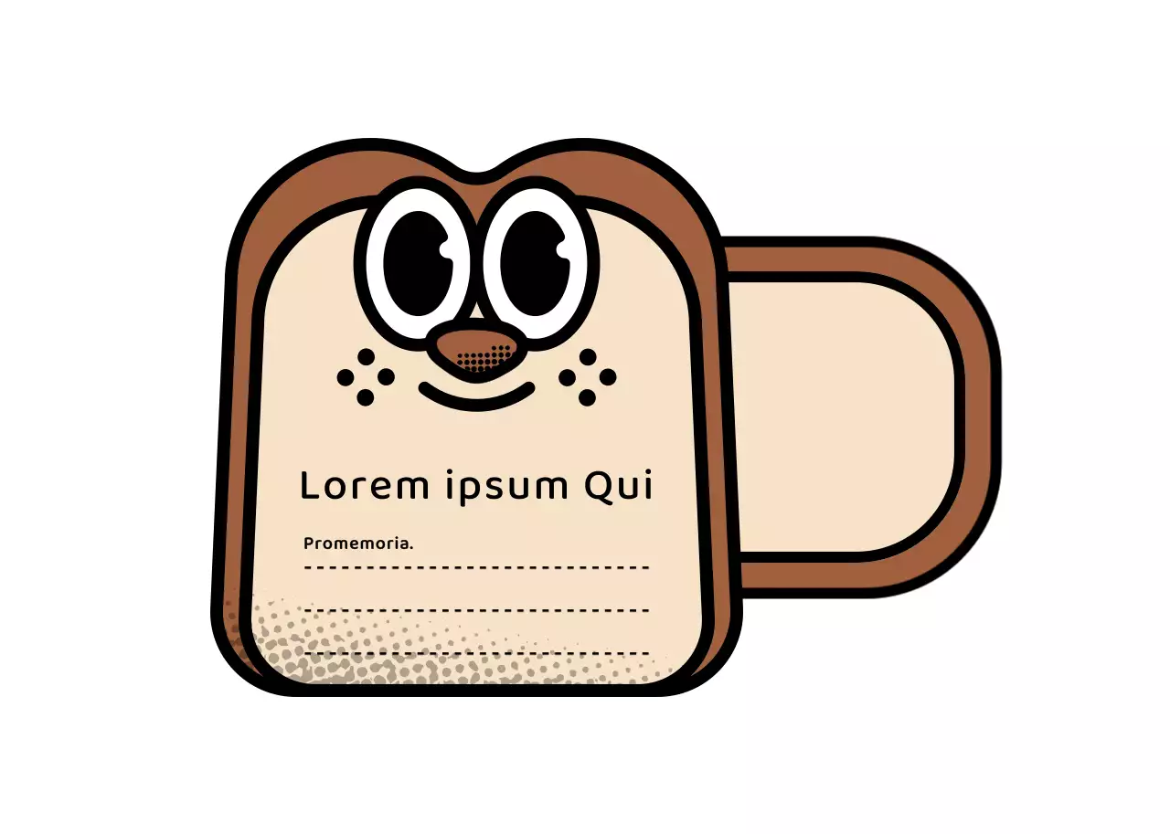 Adesivi per etichette sigillanti per alimenti in marrone e giallo chiaro in stile personaggio del pane, carino e alla moda