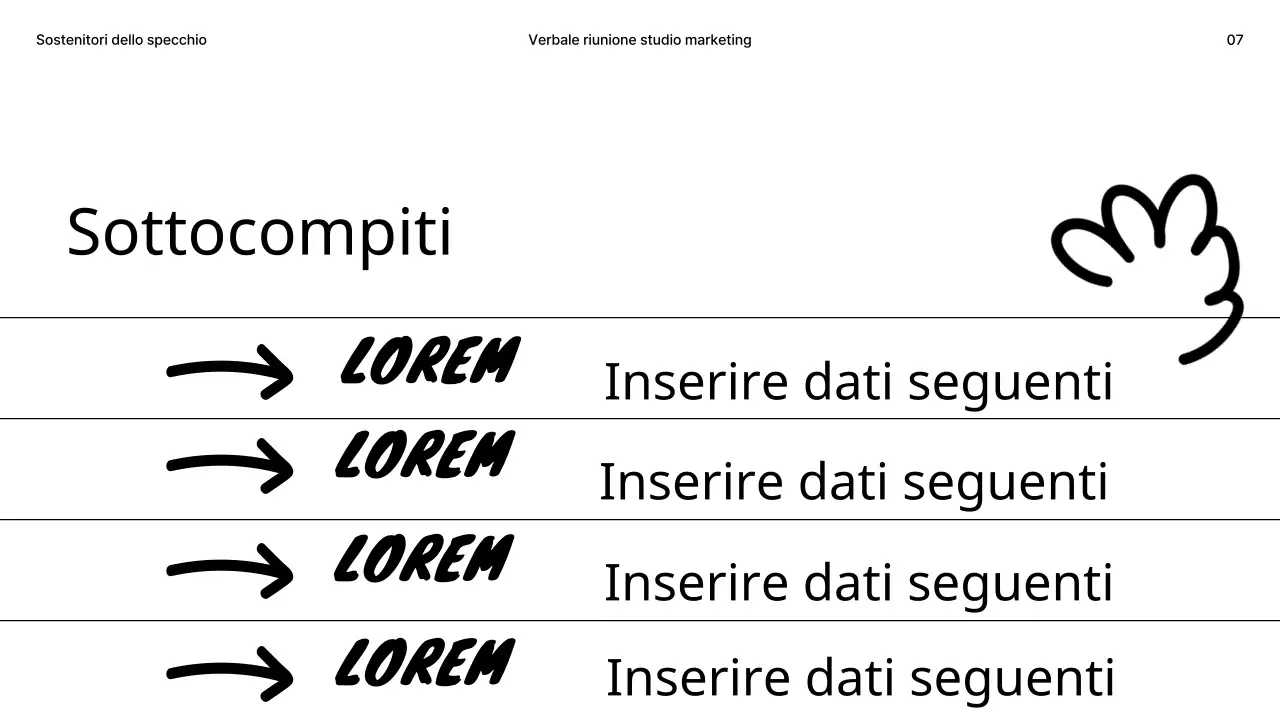 Minuti di studio in bianco e nero con concetto di scarabocchio