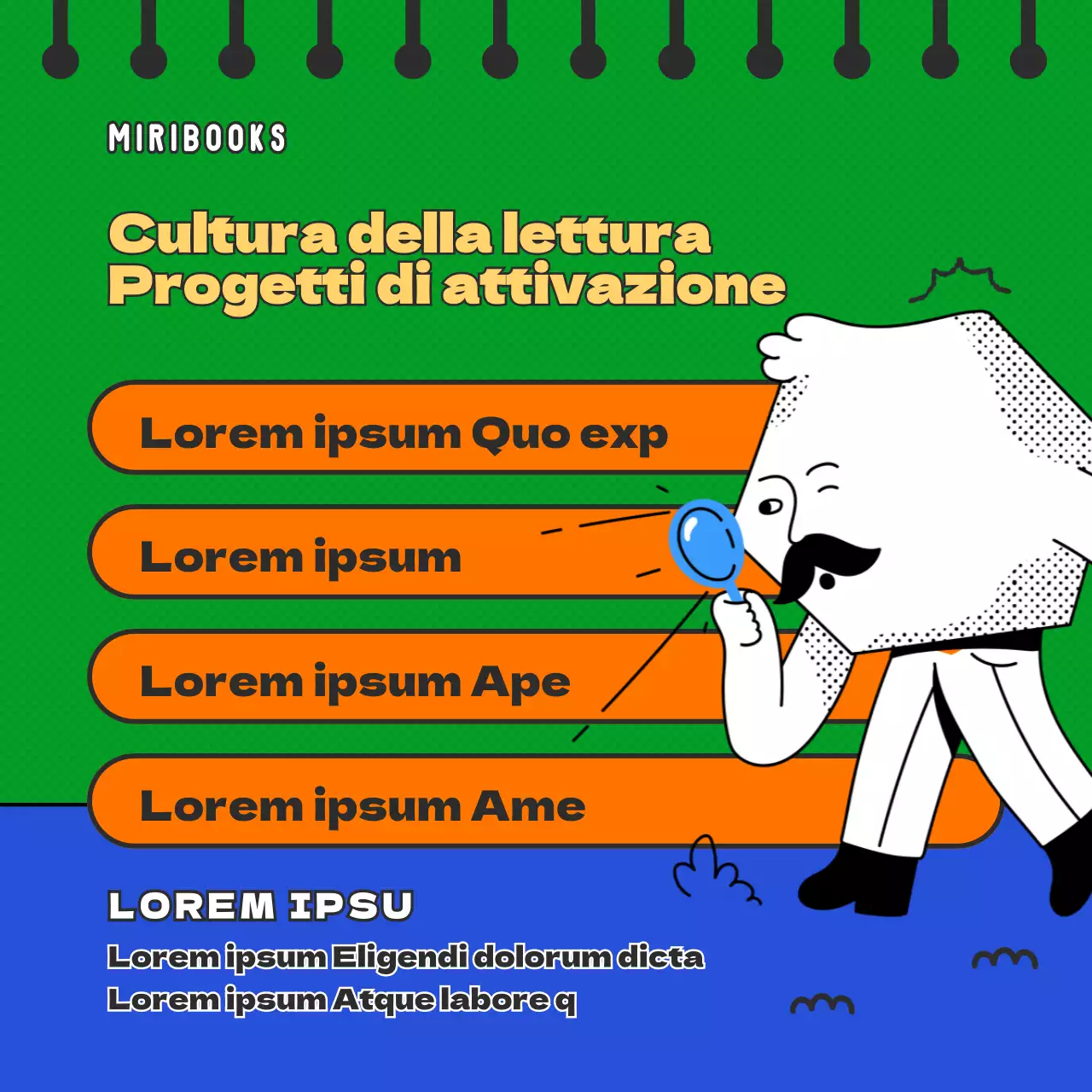 L'editore di concept retrò blu e verde cerca sostenitori