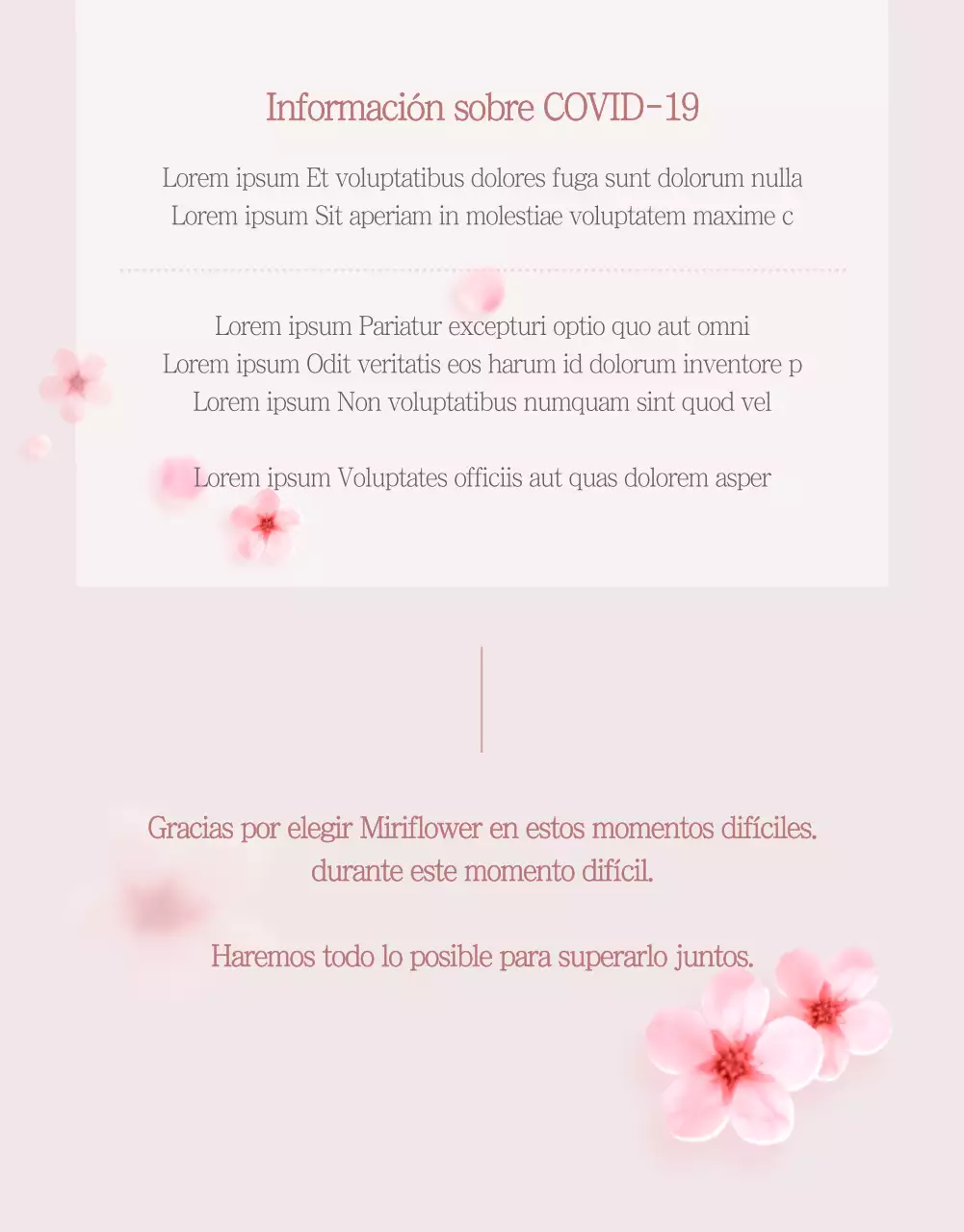 Página de detalles de la clase de flores