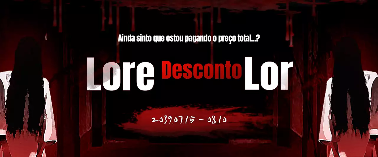 Venda do conceito de horror vermelho e preto