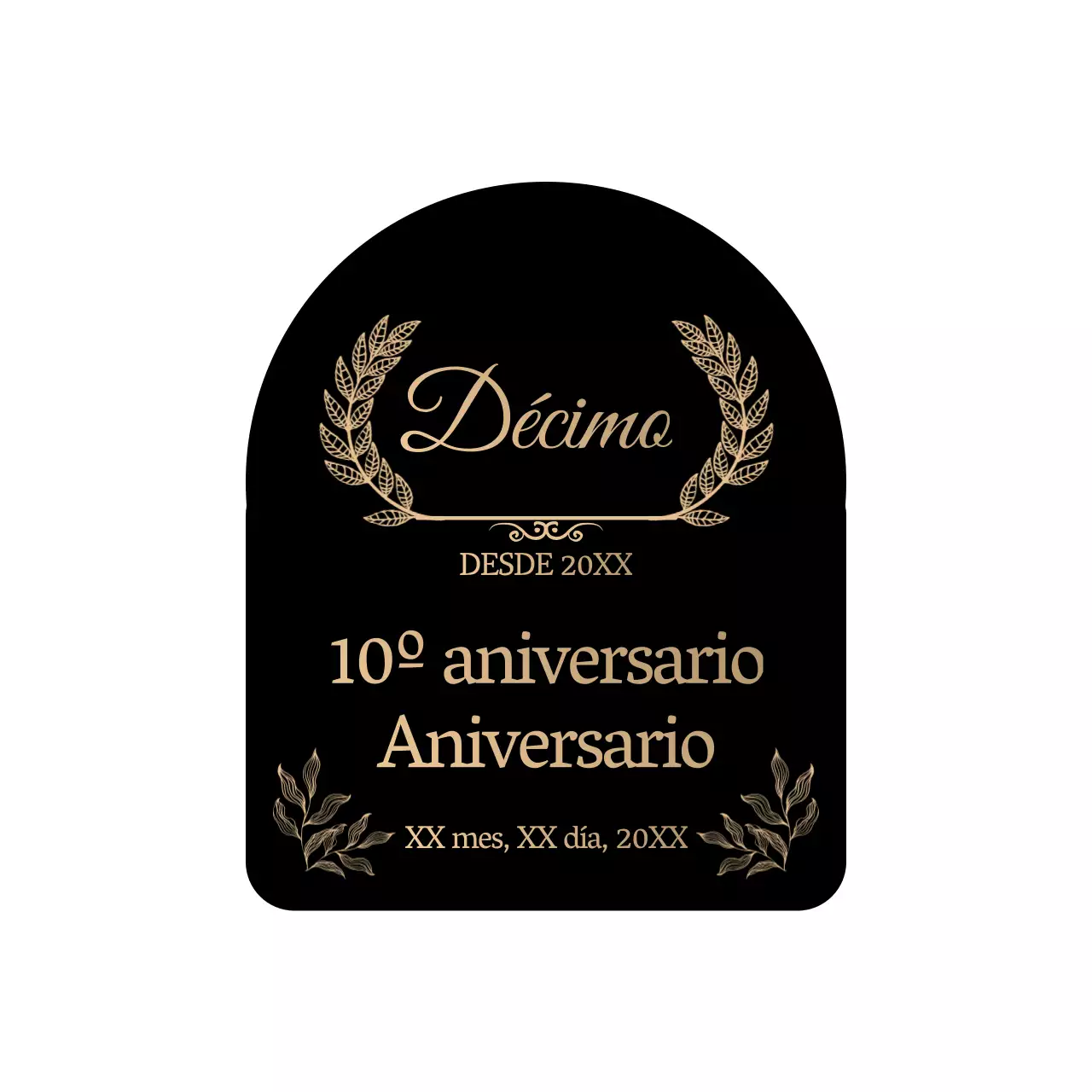 Un marco de laurel limpio y con clase en negro y dorado para un concepto conmemorativo
