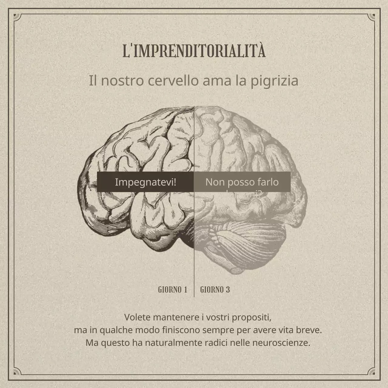 Neuroscienza e pigrizia in un concetto di illustrazione beige e realistico