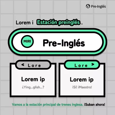 Promoción del concepto de metro escuela en gris y verde