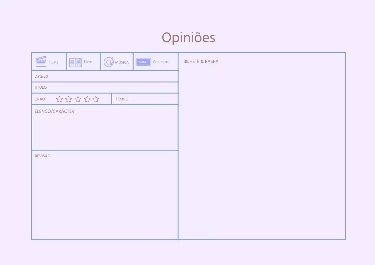 Diário de Revisão Simples do Ícone Roxo