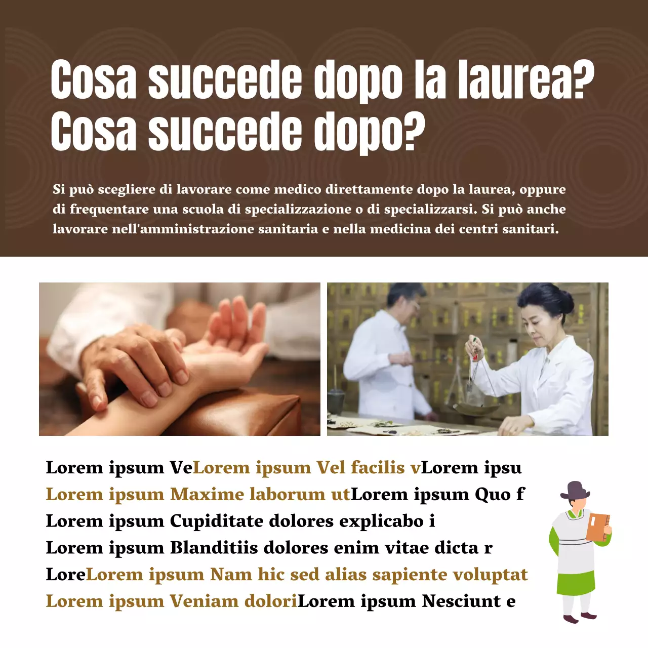 Introduzione alla medicina cinese Concetto di illustrazione in toni marroni