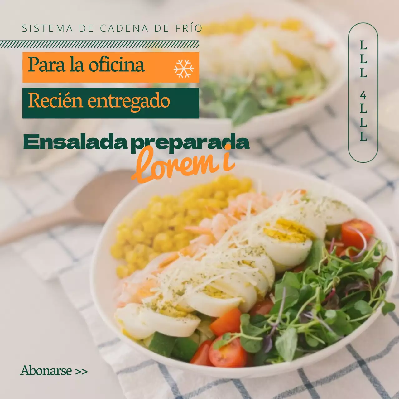 Apúntame a una ensalada fresca en verde intenso y naranja