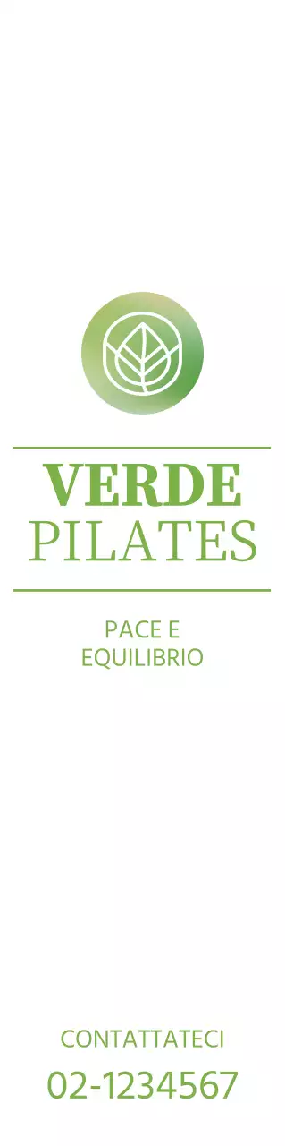 Per promuovere una consulenza di Pilates con un concetto di alto livello con un semplice logo verde.