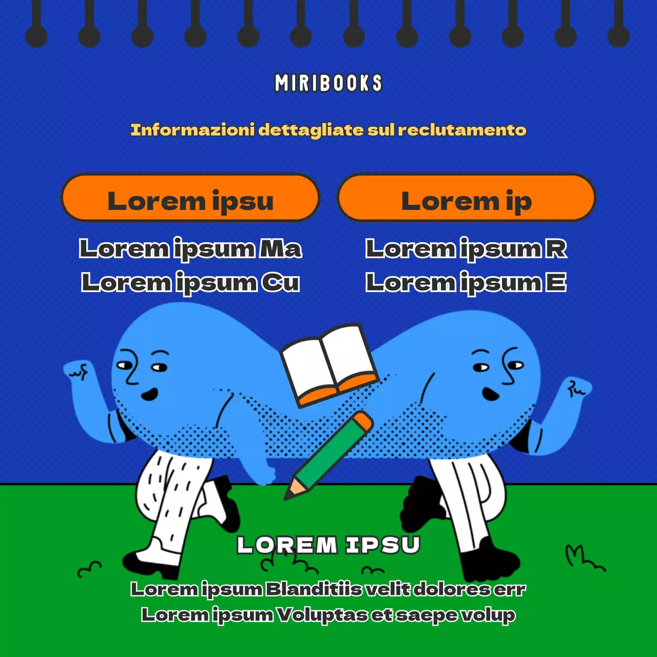 L'editore di concept retrò blu e verde cerca sostenitori