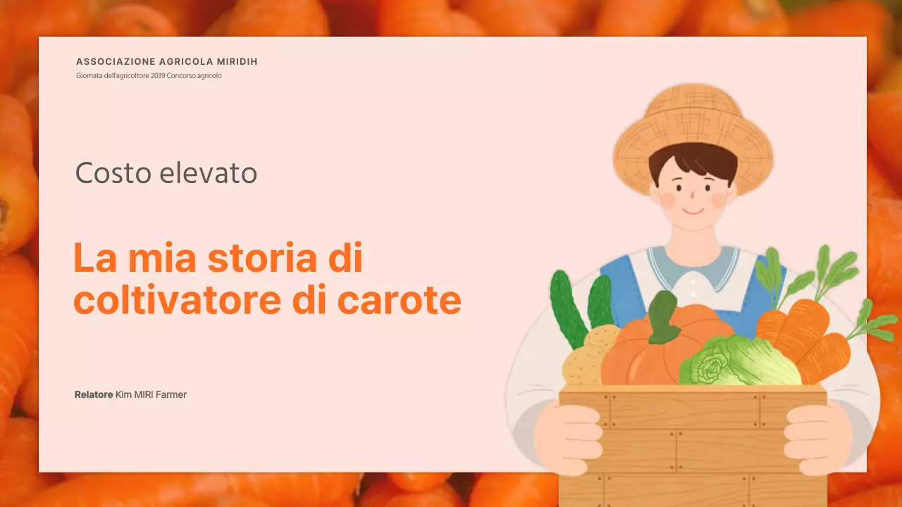 Annuncio della Giornata dell'agricoltore con illustrazione di un agricoltore arancione