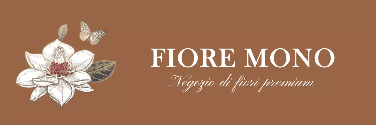 Logo in stile illustrazione di fiori e farfalle nere e sentimentali per il personale e le esperienze dei fiorai