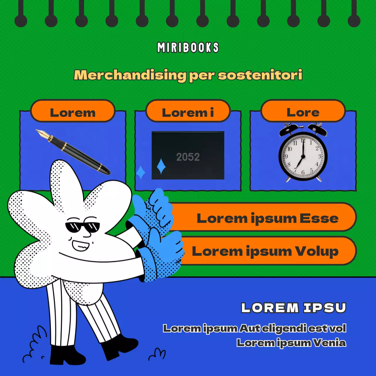 L'editore di concept retrò blu e verde cerca sostenitori