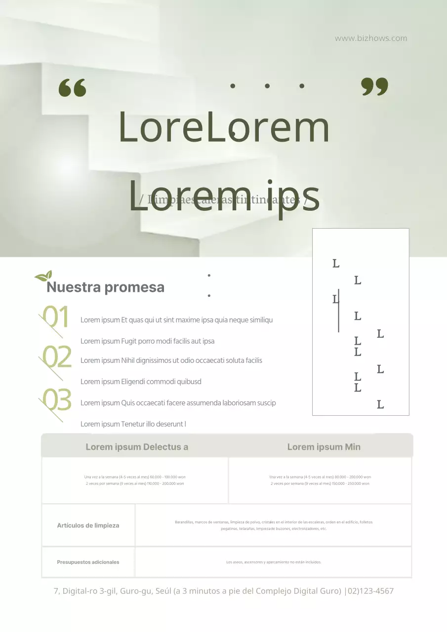 Promocione su limpiador de escaleras con una foto de una escalera ecológica