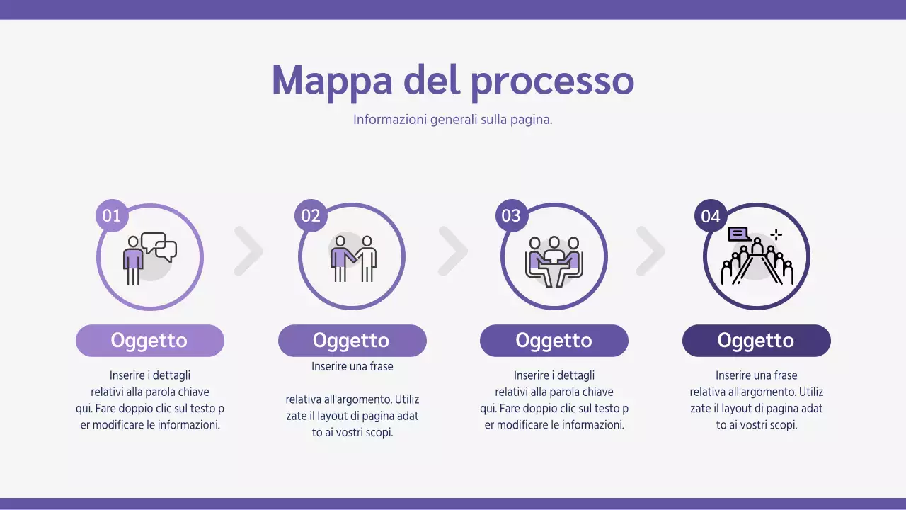 Tabella di marcia con freccia circolare viola e grigia