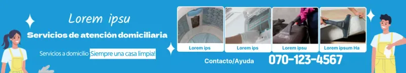 Promocione su servicio de limpieza a domicilio con una foto de ilustración azul