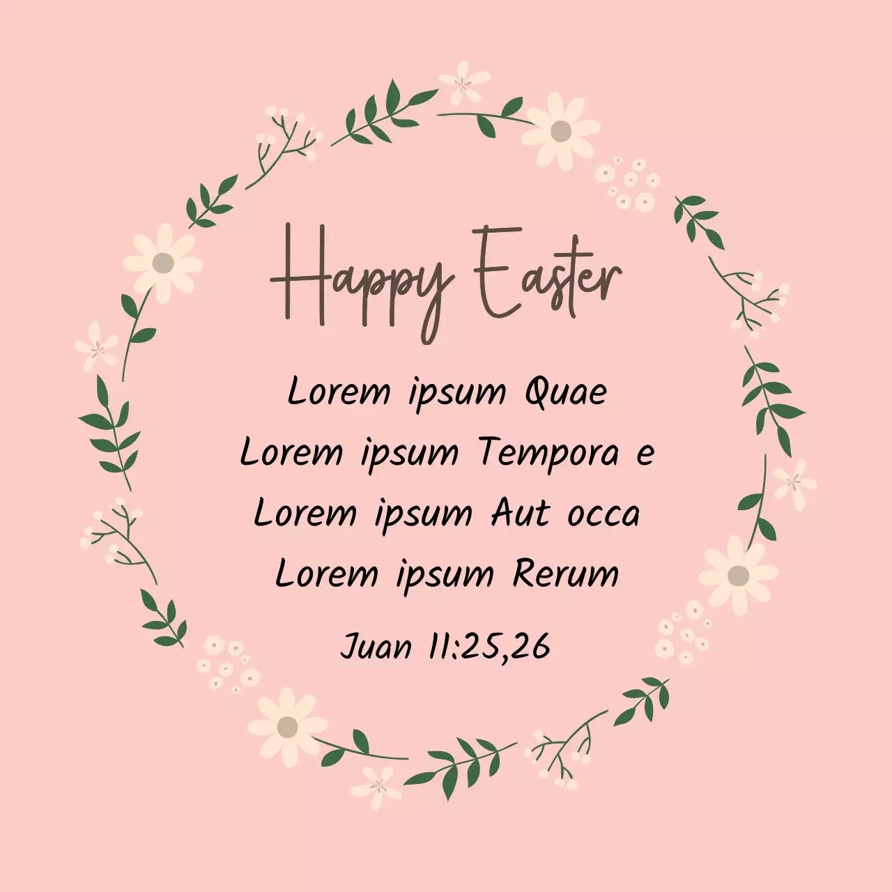 Ilustración rosa etiqueta de Pascua de la iglesia ordenada