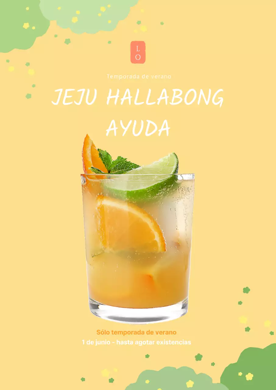 Sencillo cartel colgante amarillo para un café publicitario