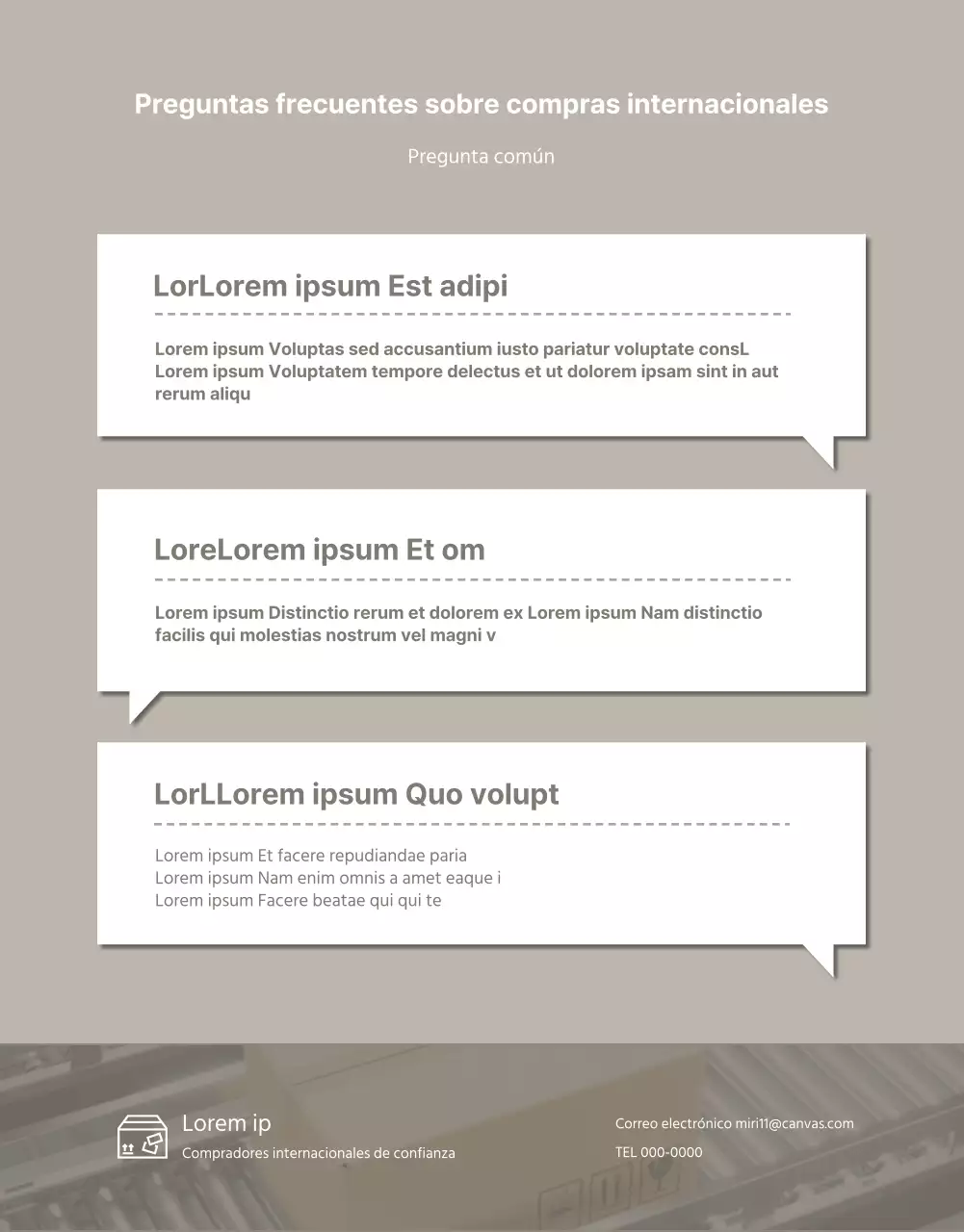 Plantilla de agente de compras internacional beige y tranquila