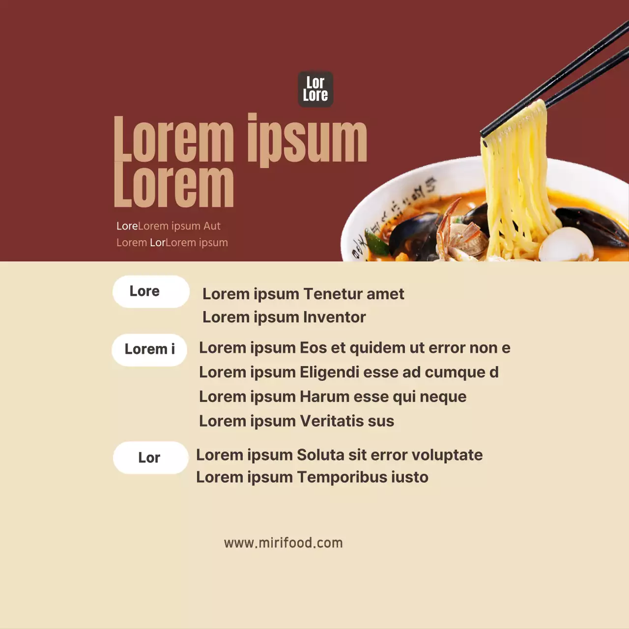 Pegatina roja Udon Meal Kit