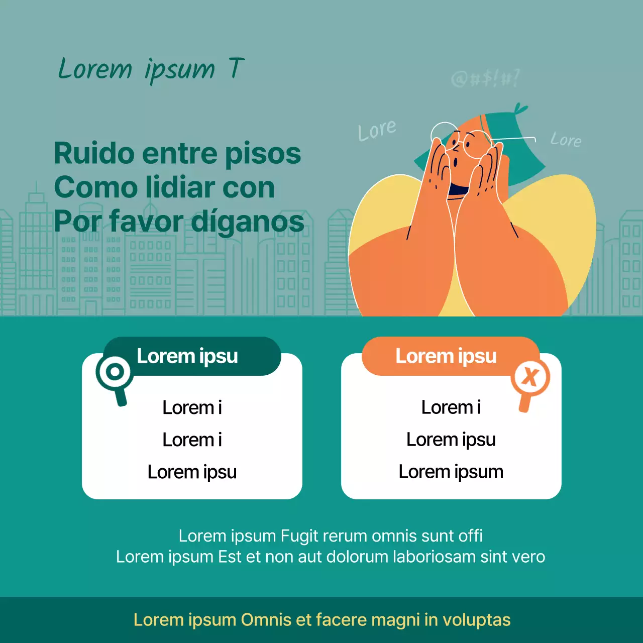 Criterios de ruido entre plantas y soluciones propuestas en verde y rojo