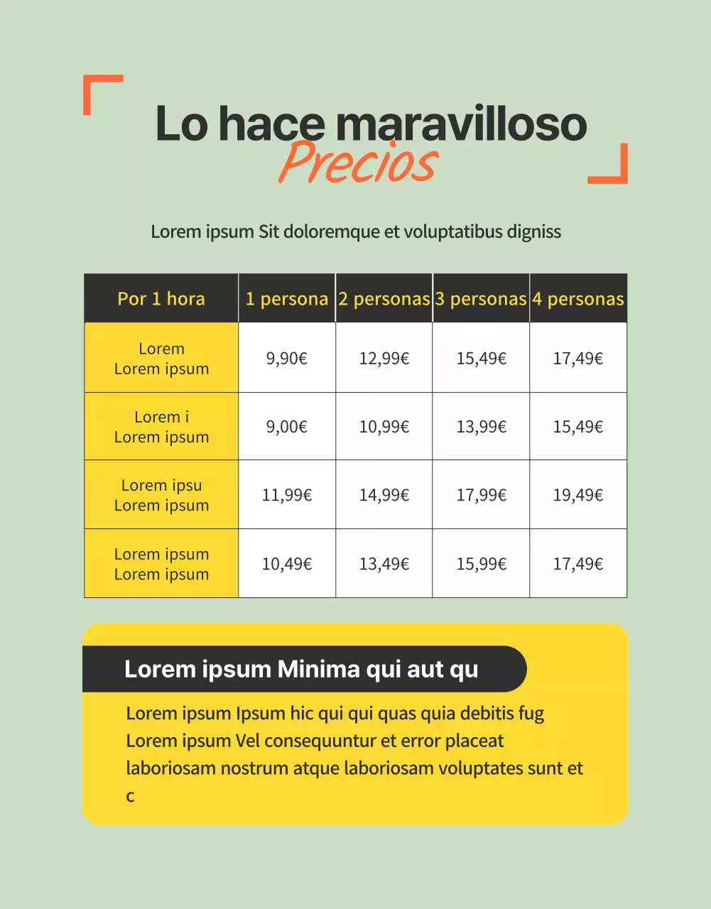 Presentación del autoestudio sensorial de colores pop (página detallada)