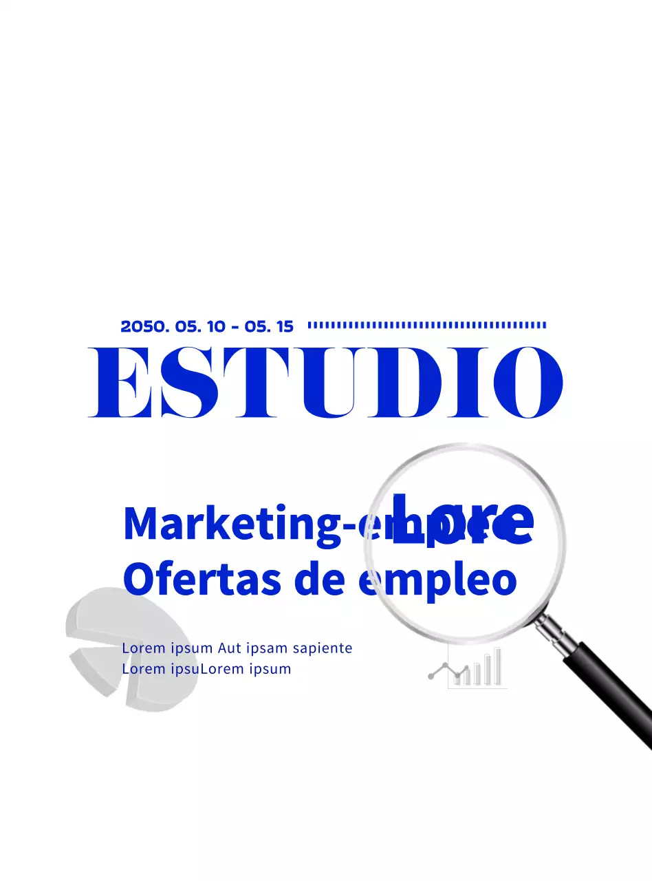 Estilo sencillo en azul marino y blanco para anuncios de trabajo de estudio