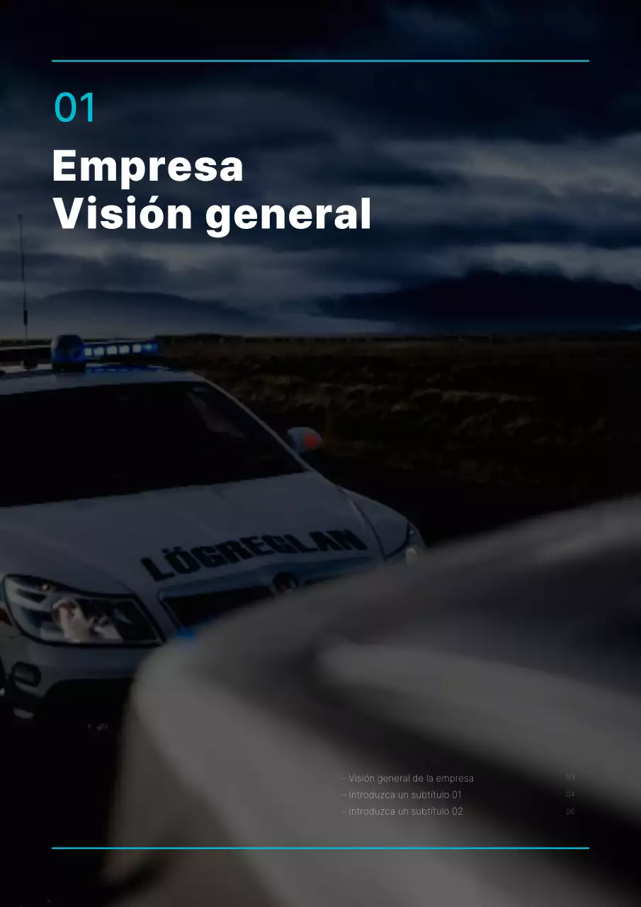 Plan de empresa de concepto sencillo en azul claro y negro