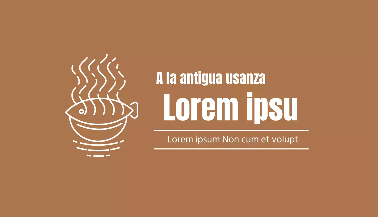 ilustración marrón restaurante sencillo pescado a la parrilla