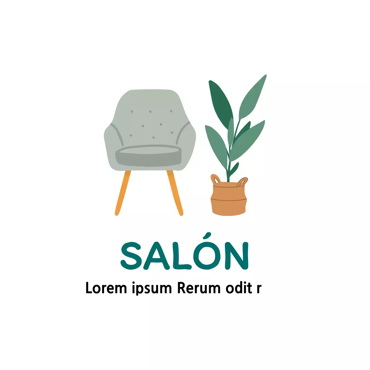 Ilustración gris etiquetas interiores limpias