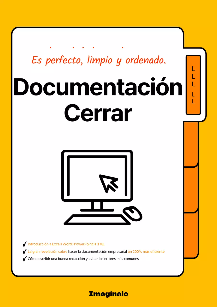 Documentación básica sobre archivos explicada en amarillo y naranja