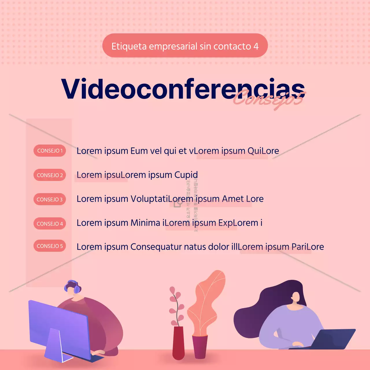 Etiqueta empresarial sin contacto rosa y azul