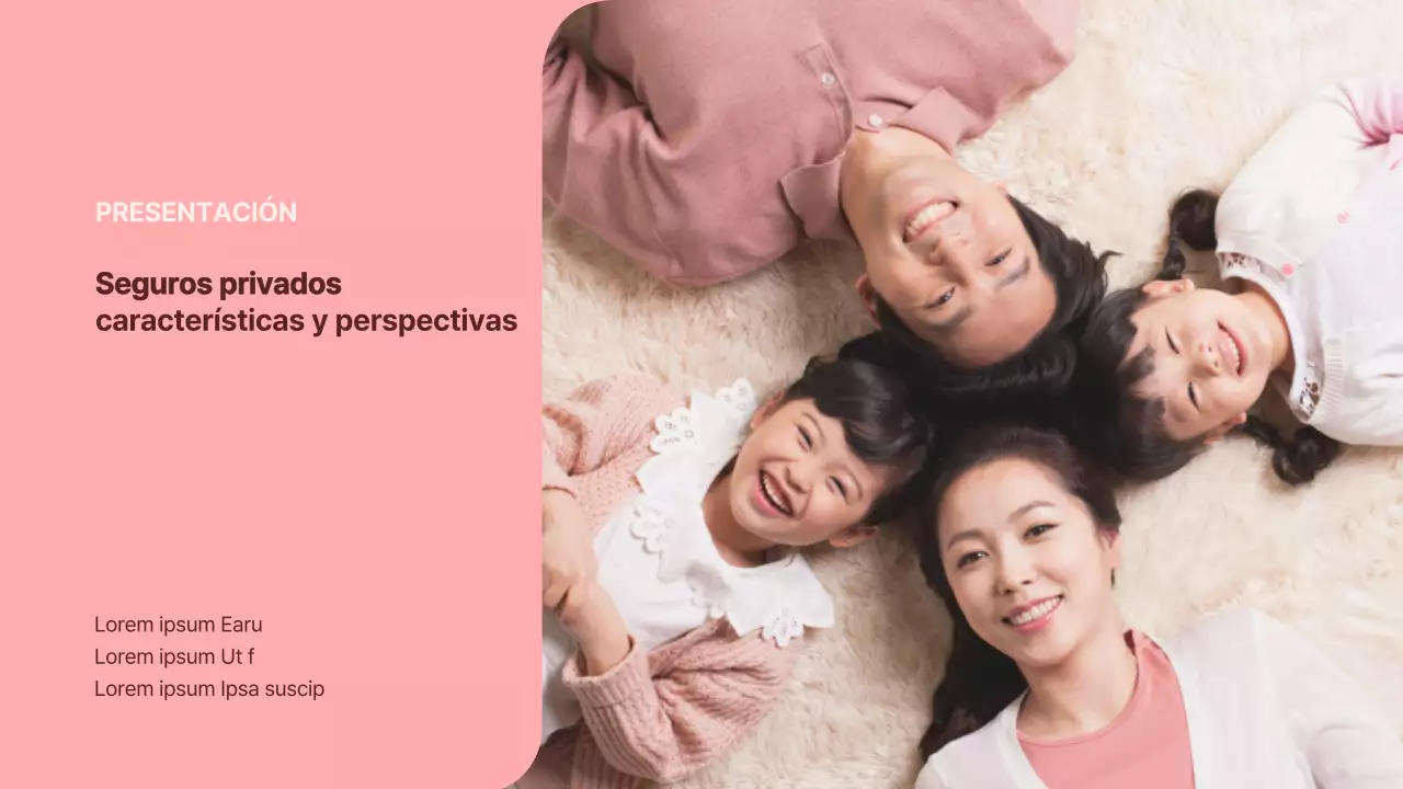 Presentación de teorías y ejemplos de tonos rosas y grises de los seguros privados y sus perspectivas