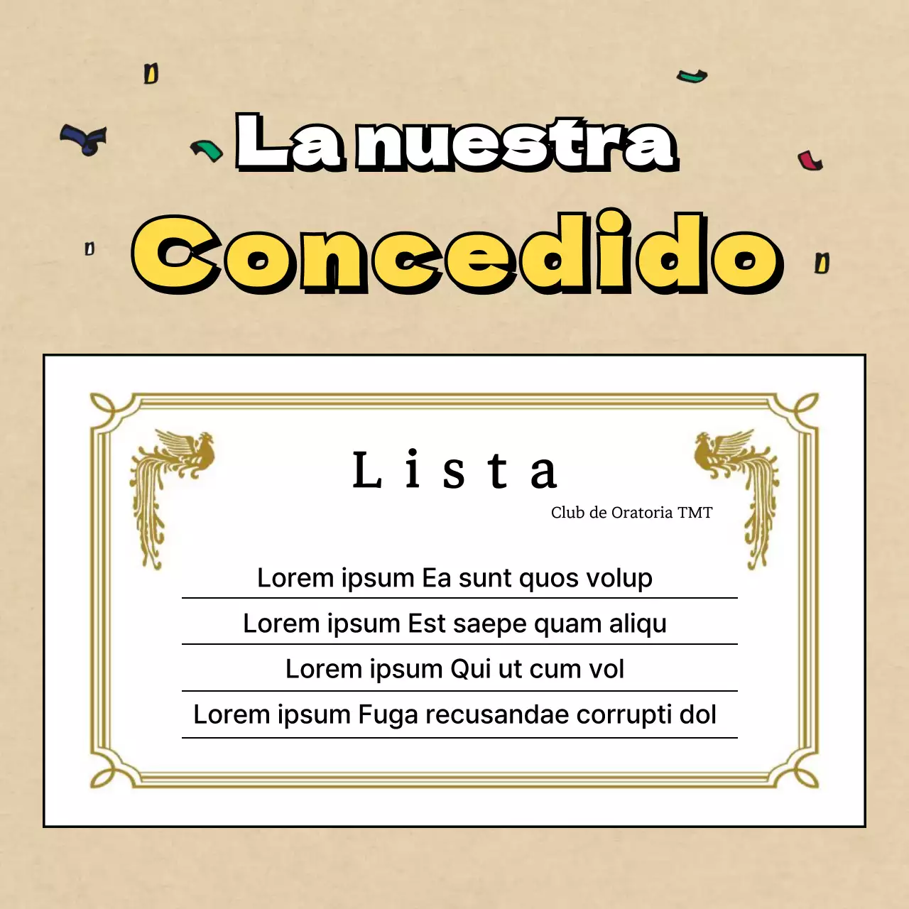 Convocatoria de candidaturas para un club con ilustraciones retro, vintage, cómicas y sensatas en marrón y beige.