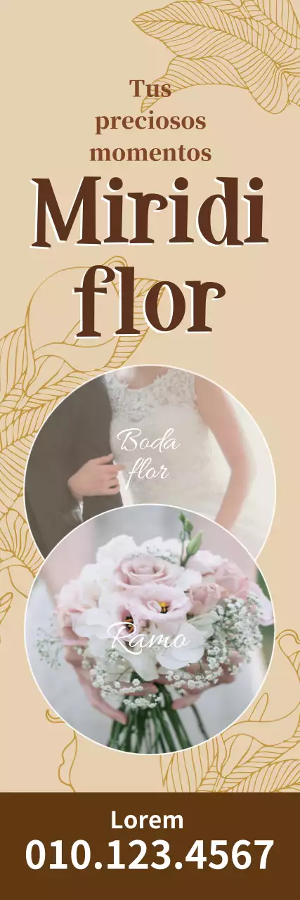 Vintage floristería promoción de la boda con énfasis beige fotografía