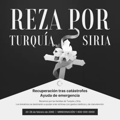 Guía de ayuda de emergencia para la recuperación de daños por catástrofes con una cruz resaltada sobre fondo en escala de grises