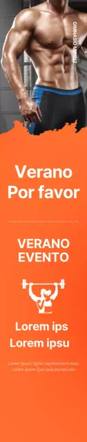 Banner promocional para un evento de puertas abiertas de un gimnasio con fondo naranja