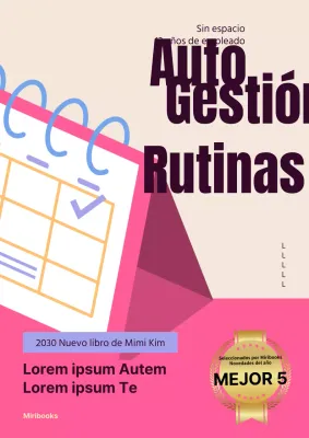 Un libro de autoayuda con un concepto de agenda rosa y beige