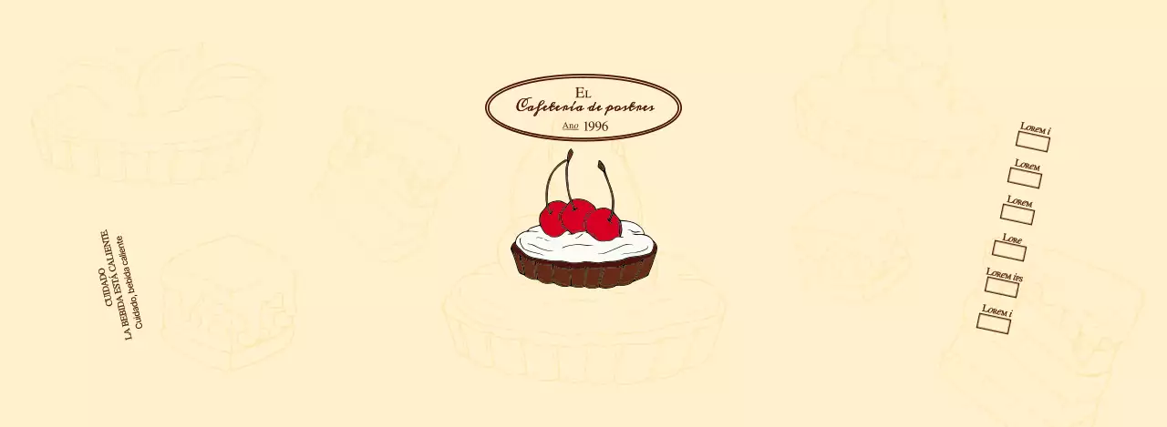 Promocione e informe a los cafés con un emotivo logotipo en marrón rojizo y amarillo pálido