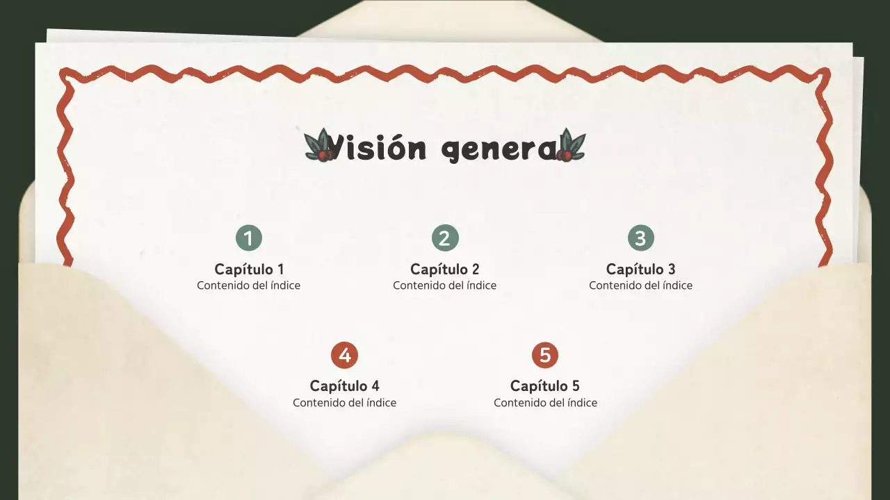 Invitación con concepto de carta de Navidad vintage