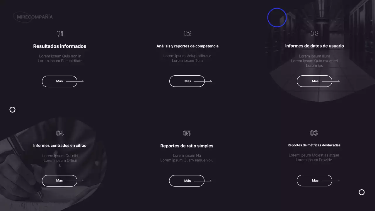 Informe infográfico empresarial sencillo en negro y azul