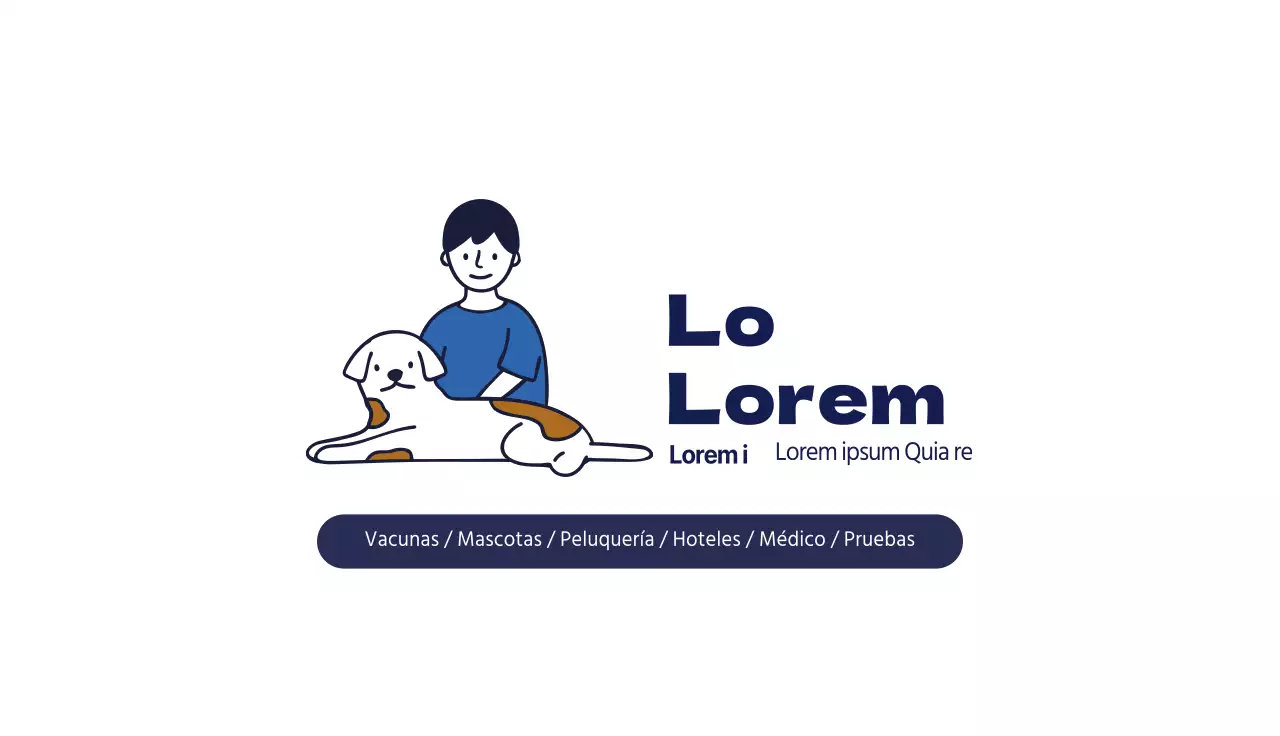 Ilustración azul lindo hospital de animales