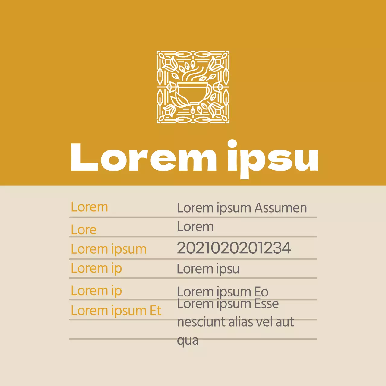 Logotipo ocre clean food té de manzanilla detalle etiquetas